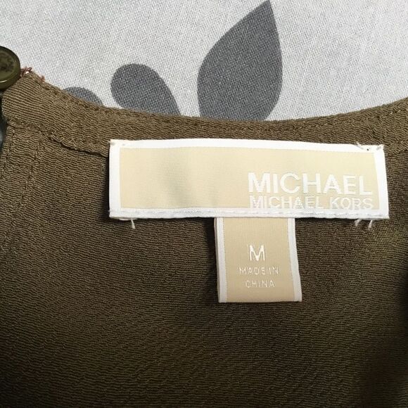 NWOT. Michael Kors Brand Nutmeg Colored Polyester Crepe Dress Size M - Picture 7 of 9